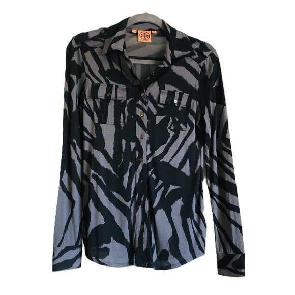 Tory Burch 100% Silk Sheer Button Up Shirt Blouse - Picture 1 of 15